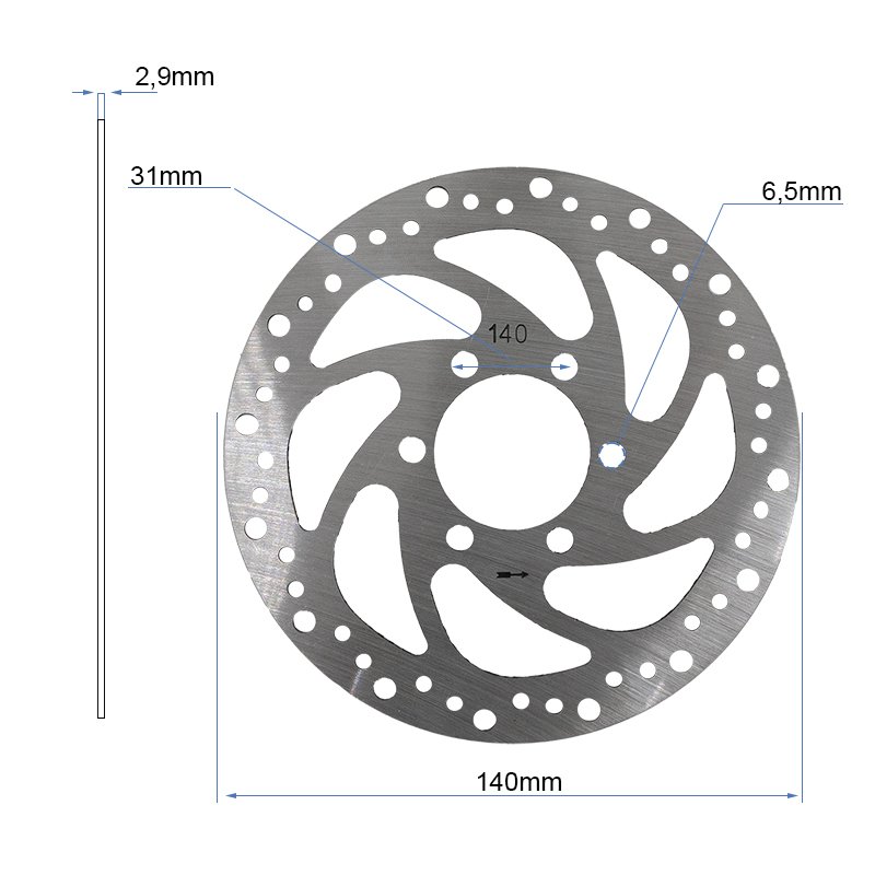 Brake Disc R6,2 140mm 6H silver - 48mm con grosor 2,9mm - RuedaQrueda
