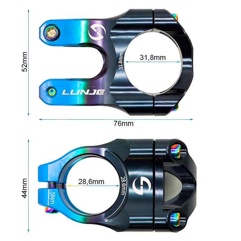 Potencia para manillares de 31,8mm EWPM-002 negro-azul - RuedaQrueda